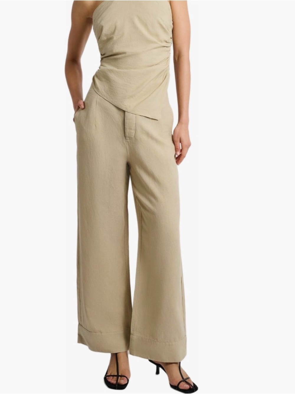 Onia Air Linen paper bag pants